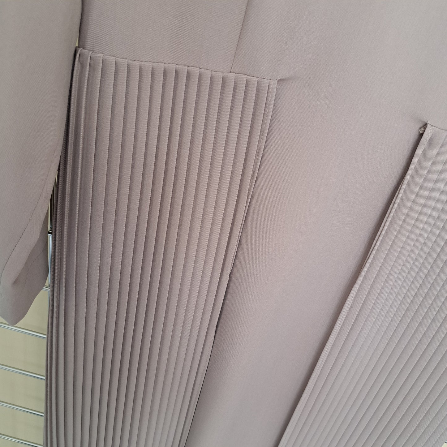 Taupe pleated detail maxi
