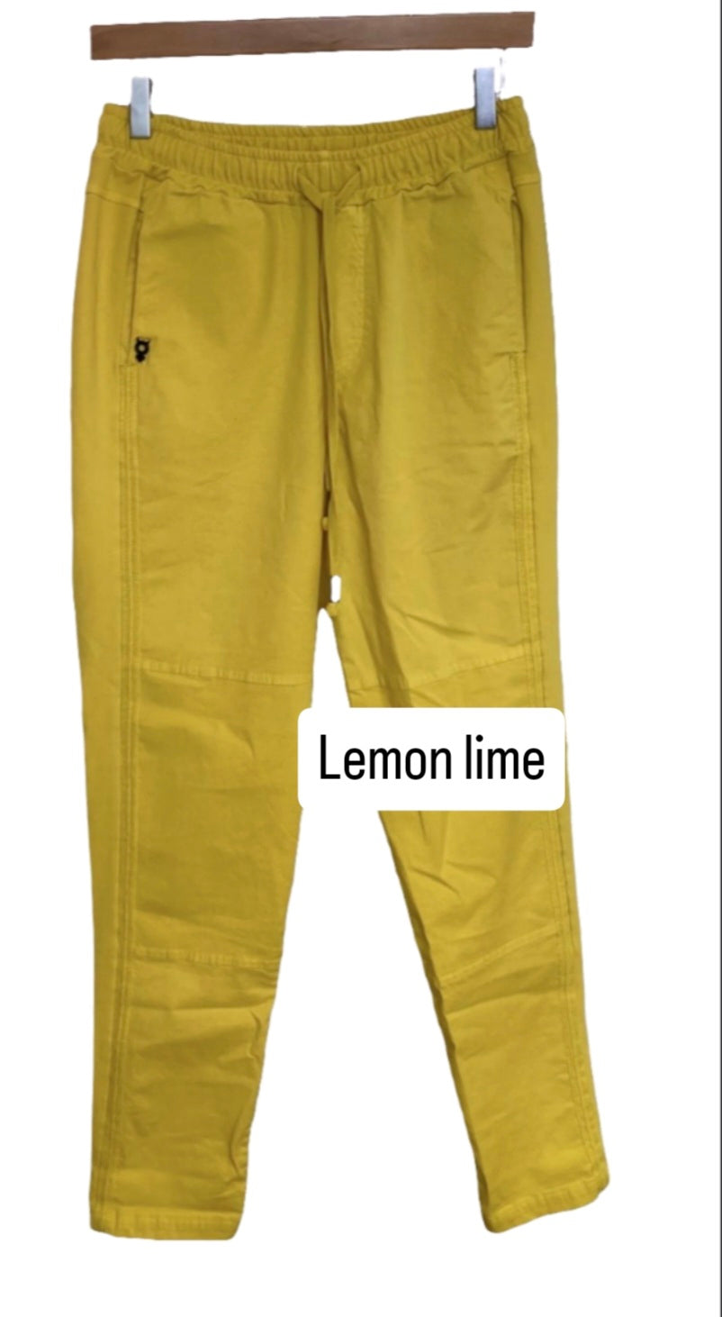 Pull on comfy cotton trousers.