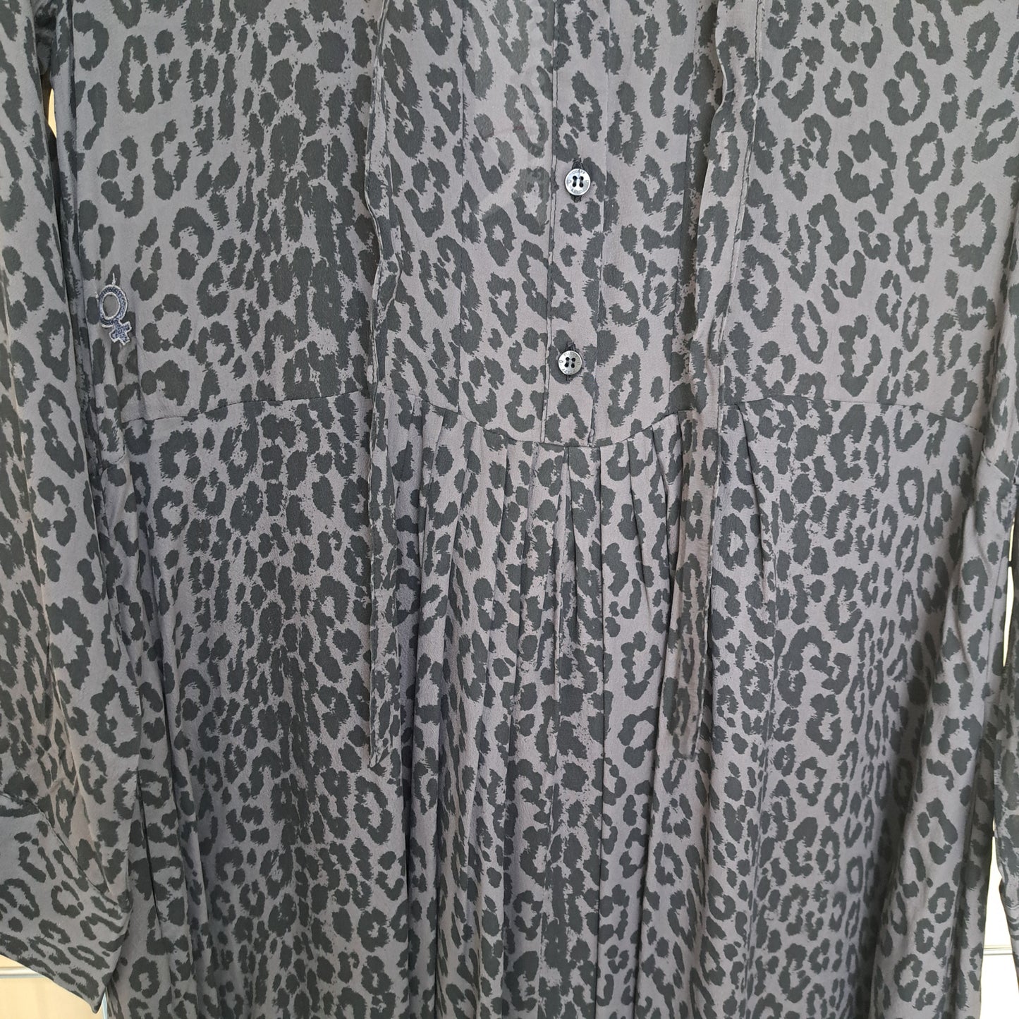 animal print maxi dress grey black