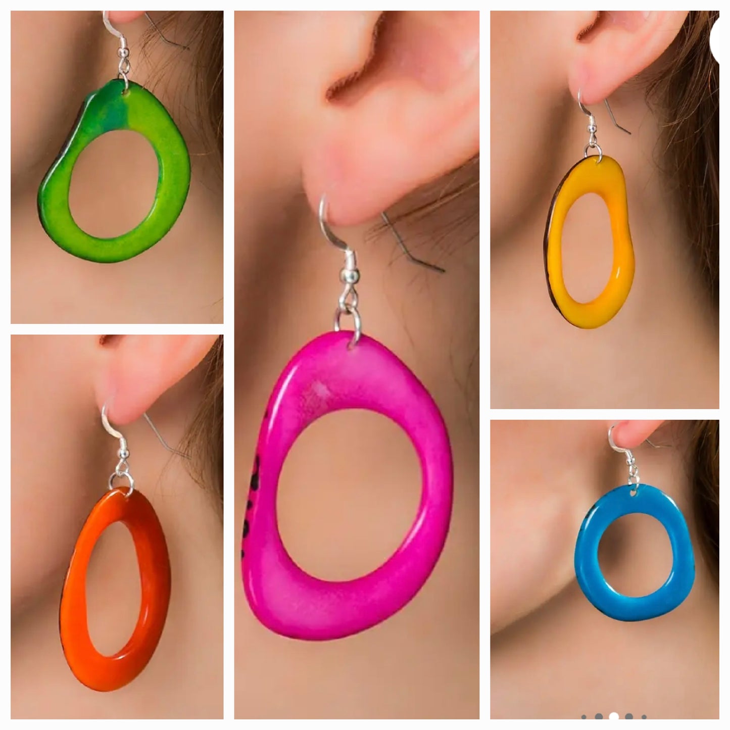 Loop Tagua nut earrings