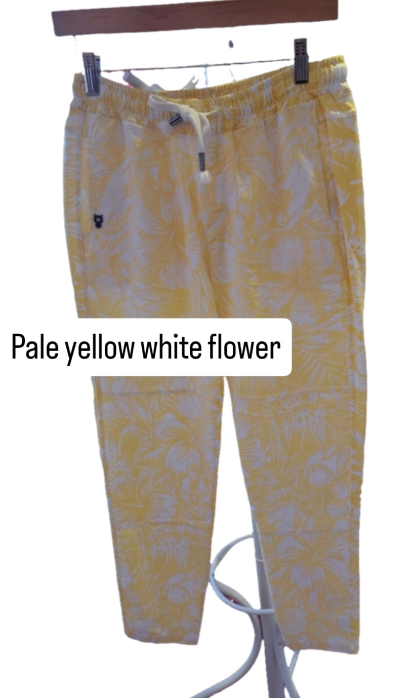 Pull on comfy cotton trousers.