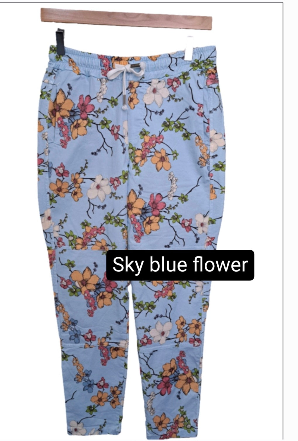 Pull on comfy cotton trousers.
