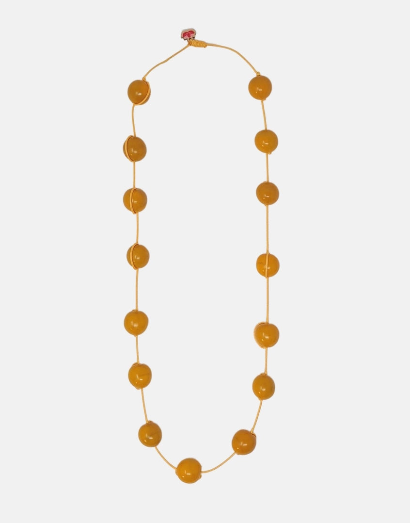 Mustard coloured Tagua nut beads