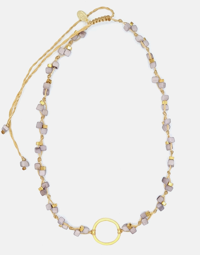 Delicate tagua squares necklace