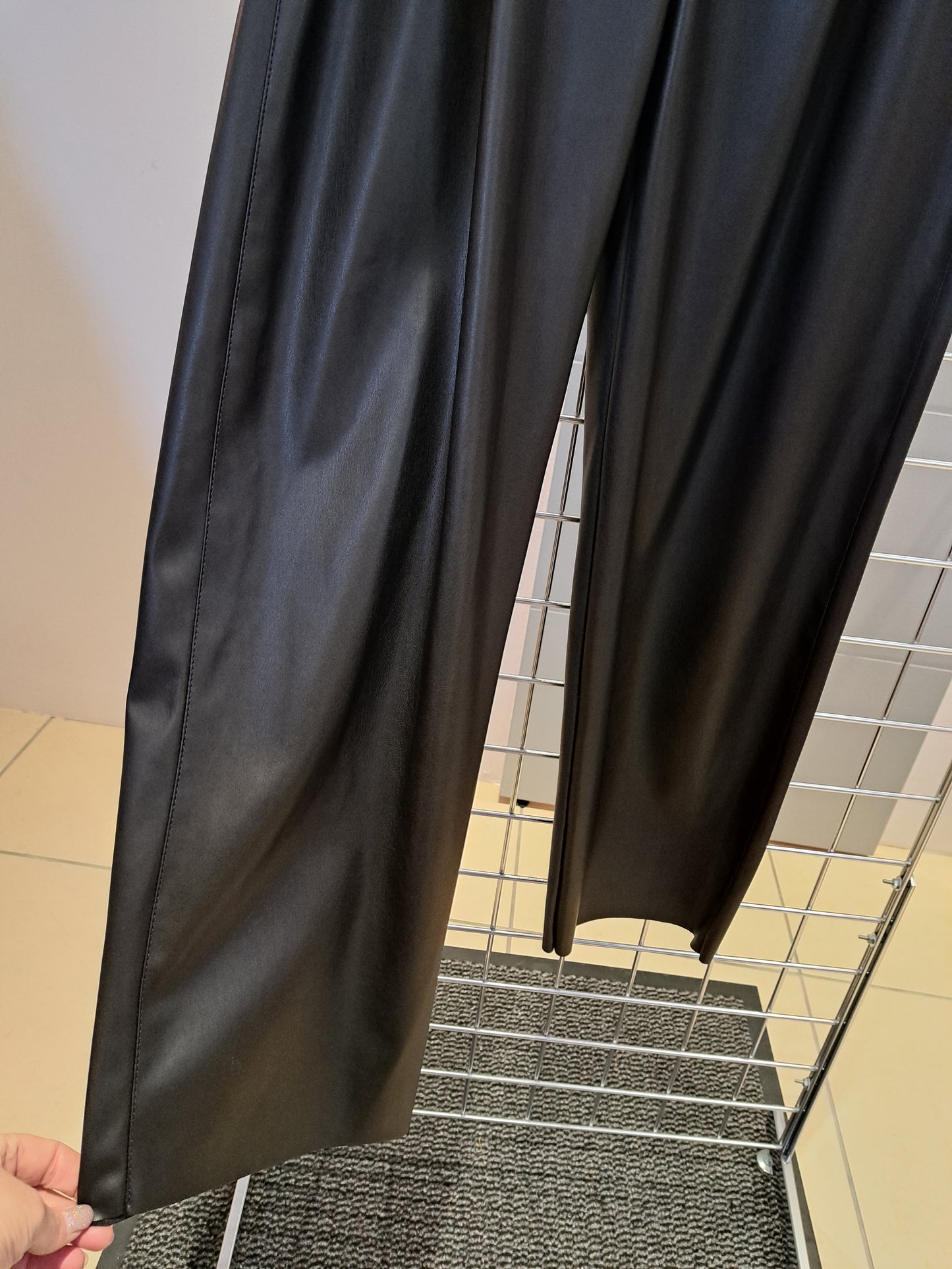 Funky Staff vegan leather wide leg trousers - Maya Maya Ltd