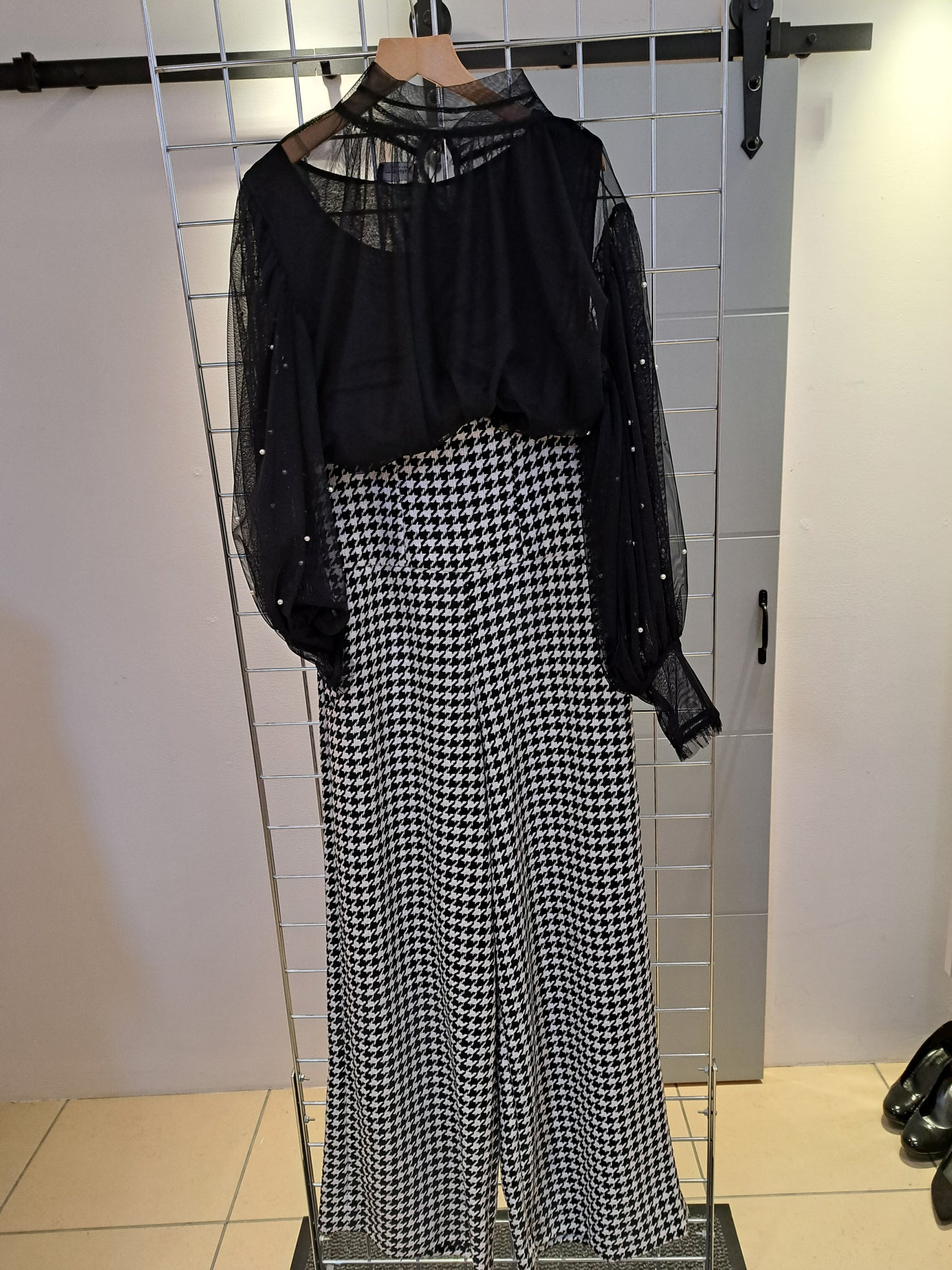High waist check trousers - Maya Maya Ltd