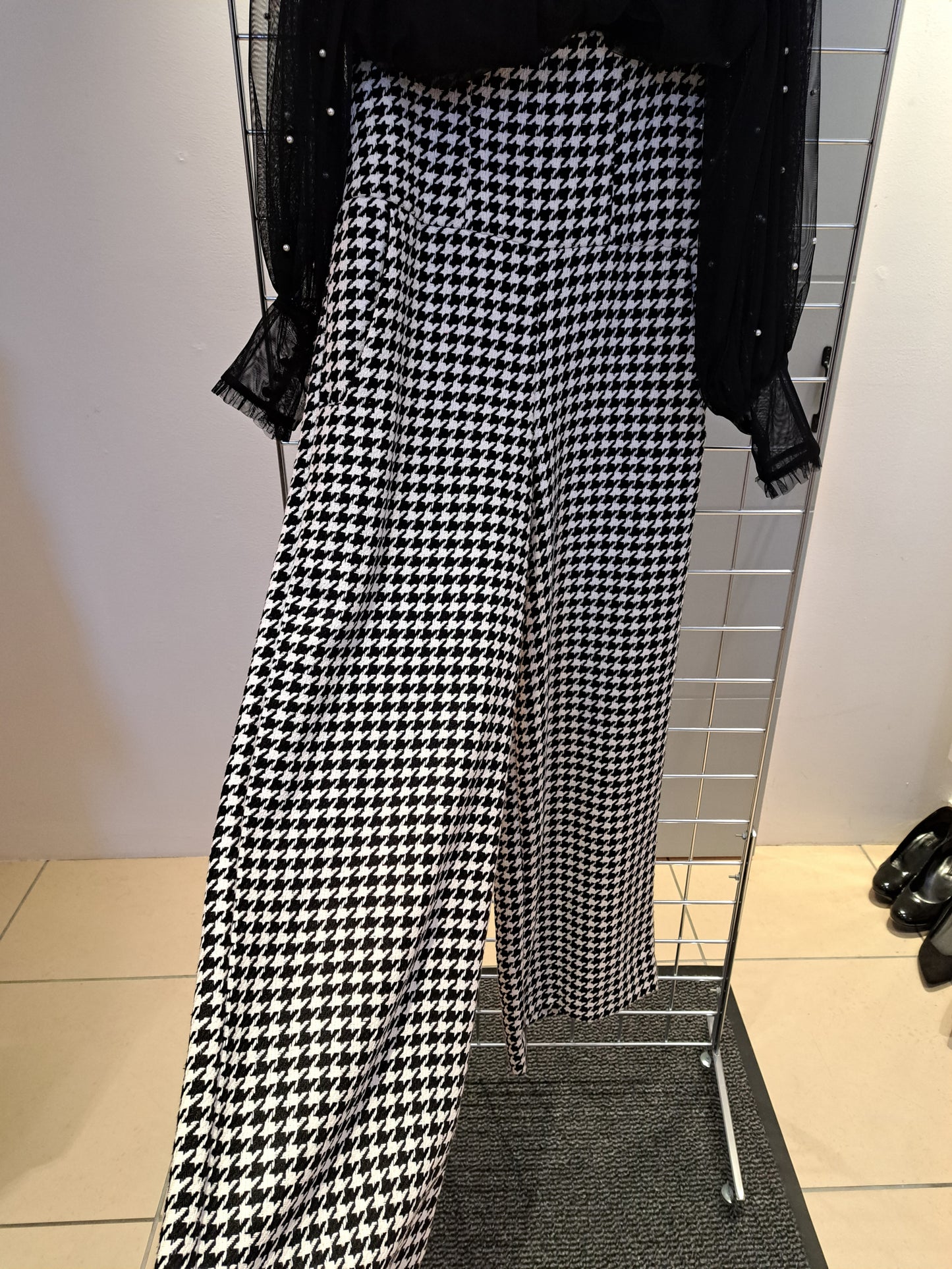 High waist check trousers - Maya Maya Ltd