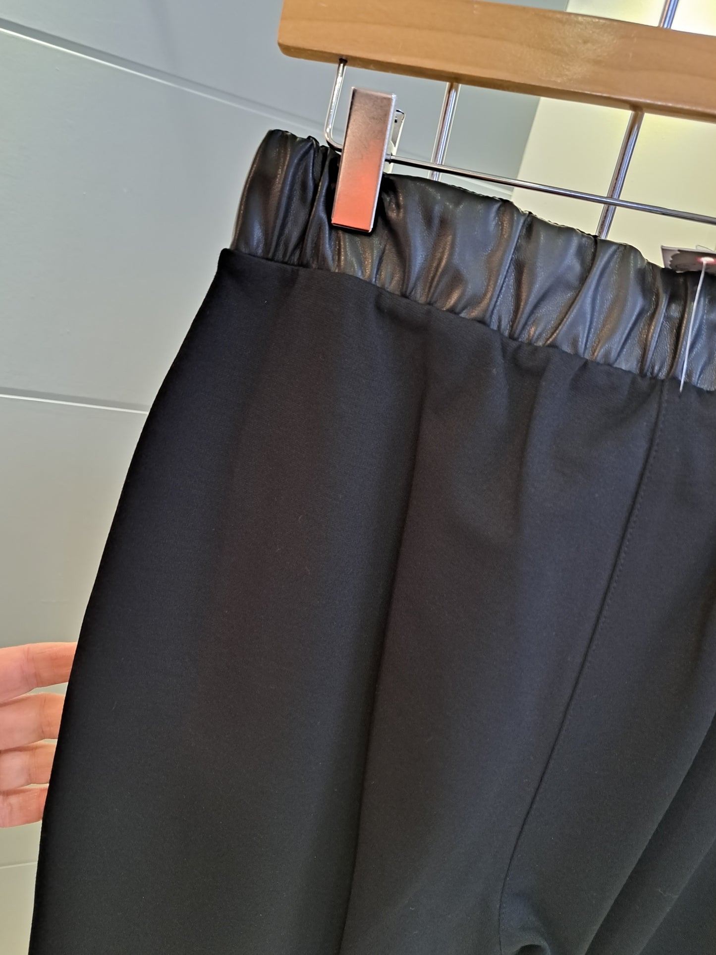 Naya brown half pleather pants. black and brown - Maya Maya Ltd