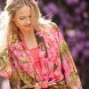 Kimono jacket pink green mix - Maya Maya Ltd