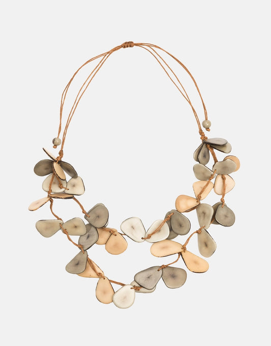 Neutral colours statement necklace