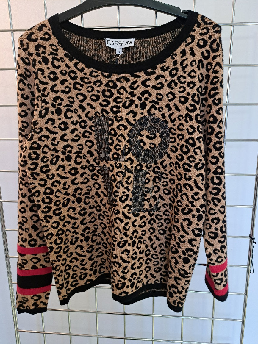 Animal print knit top - Maya Maya Ltd