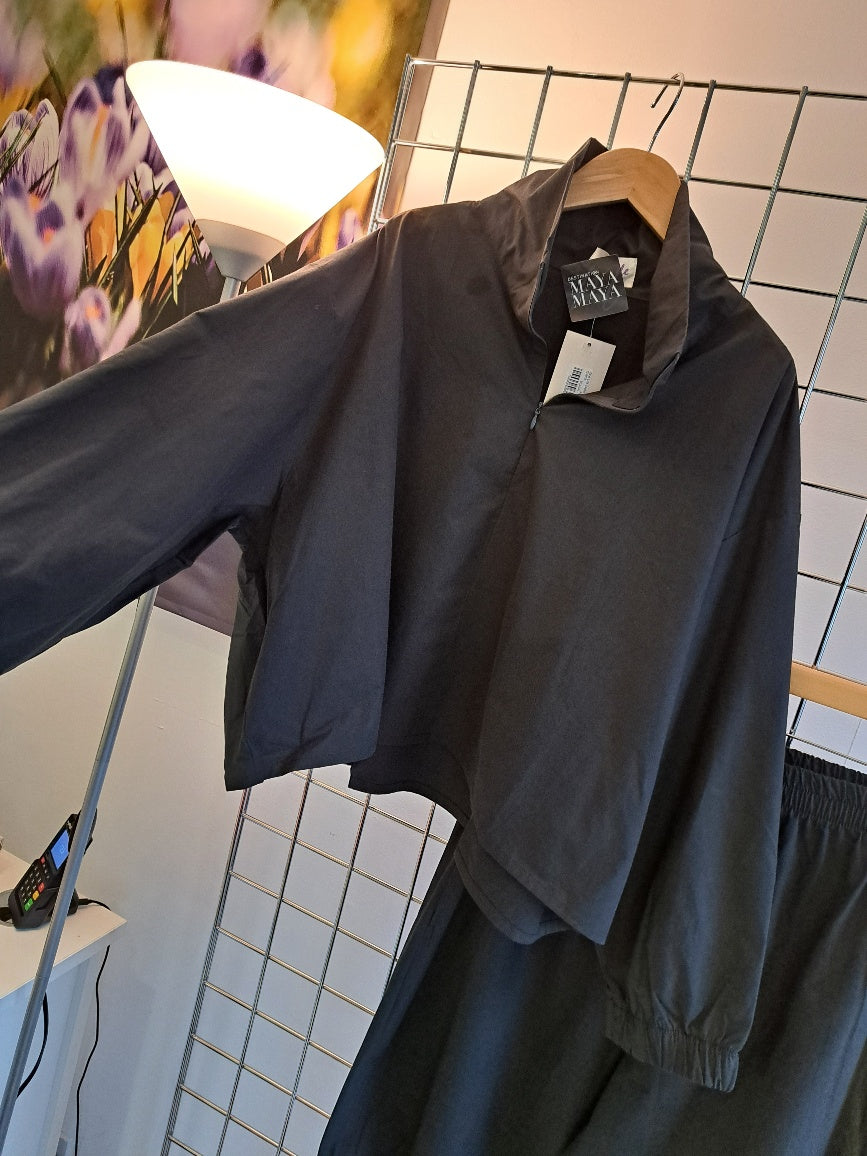 black Zip Neck top - Maya Maya Ltd