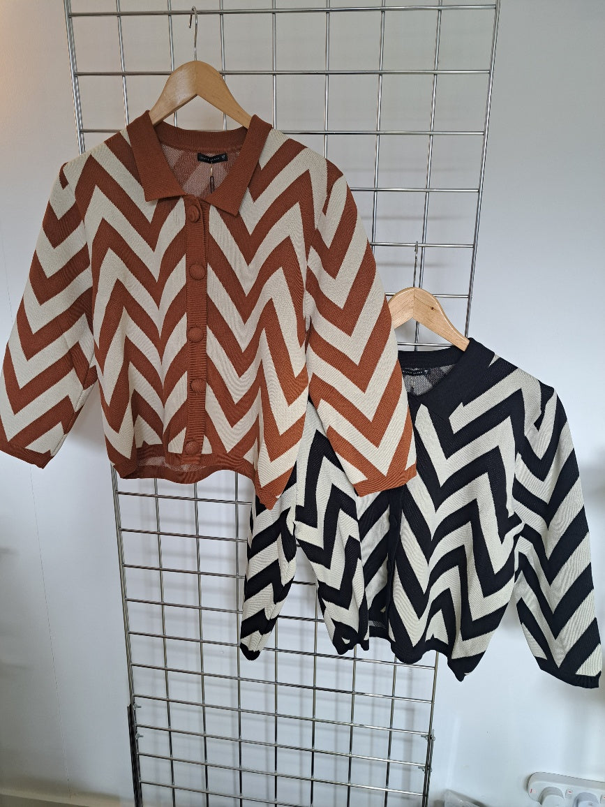 Chevron knit jacket - Maya Maya Ltd