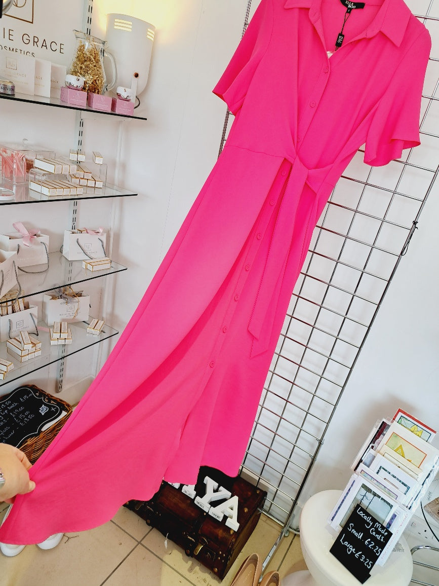 Vibrant pink shirt dress - Maya Maya Ltd