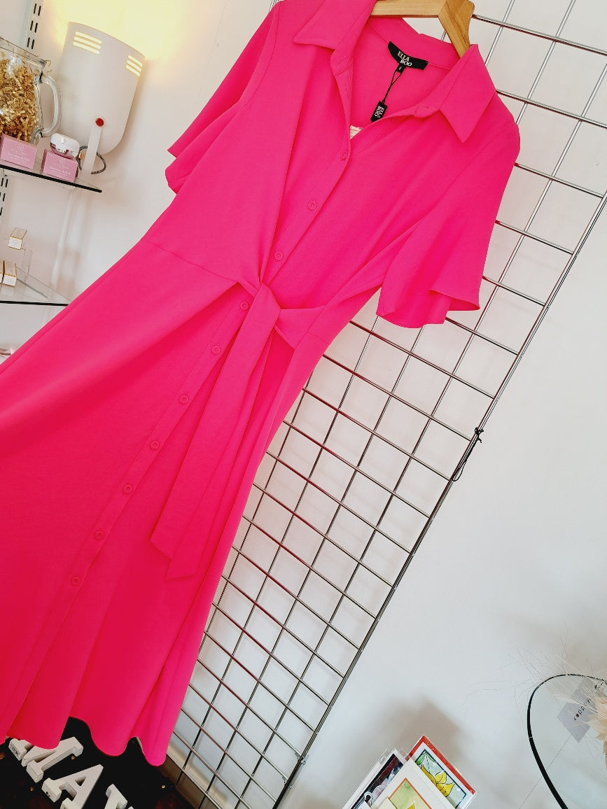 Vibrant pink shirt dress - Maya Maya Ltd