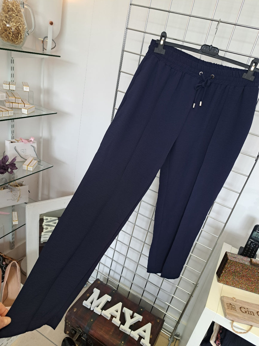 navy pull on pants - Maya Maya Ltd