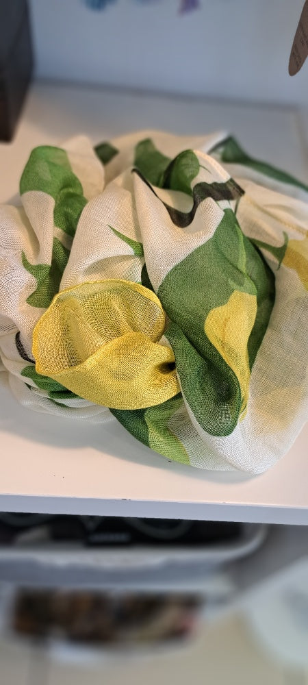 Bamboo yellows and greens scarf