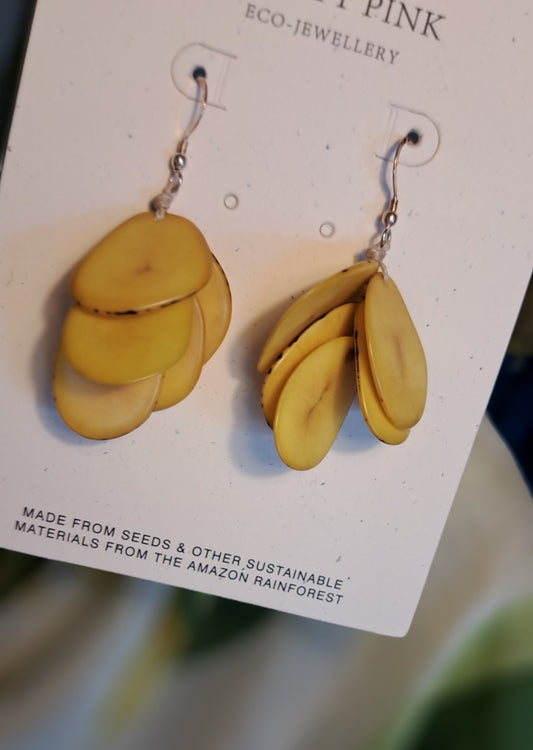 Tagua yellow earrings