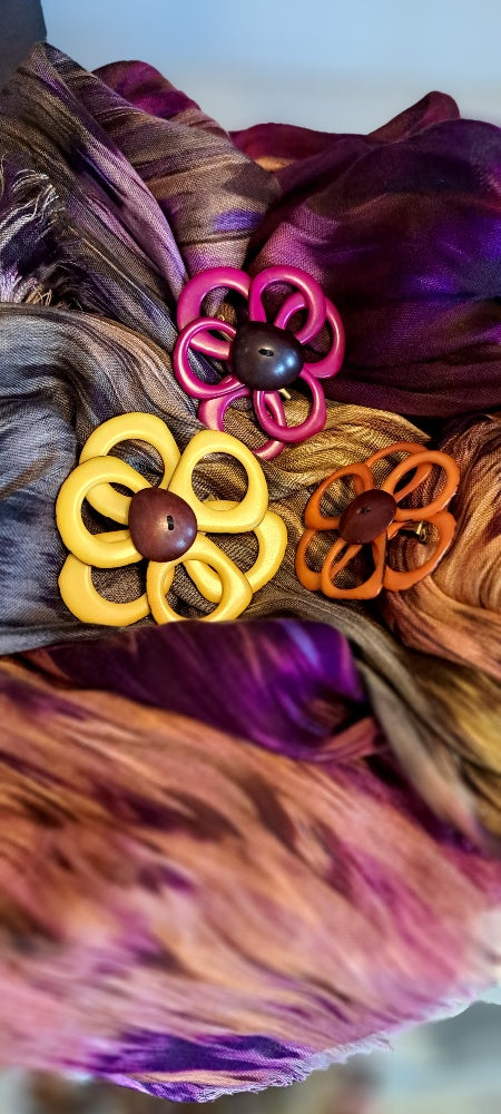 Tagua seed brooch