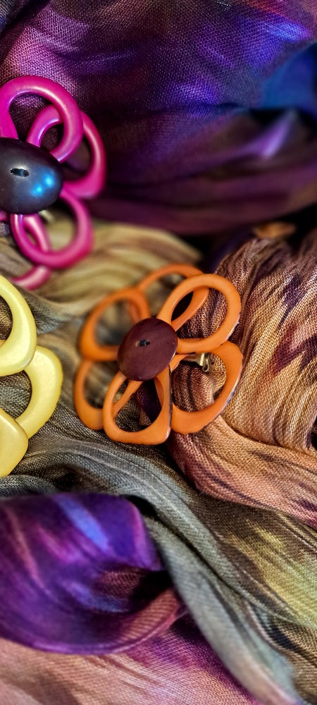 Tagua seed brooch