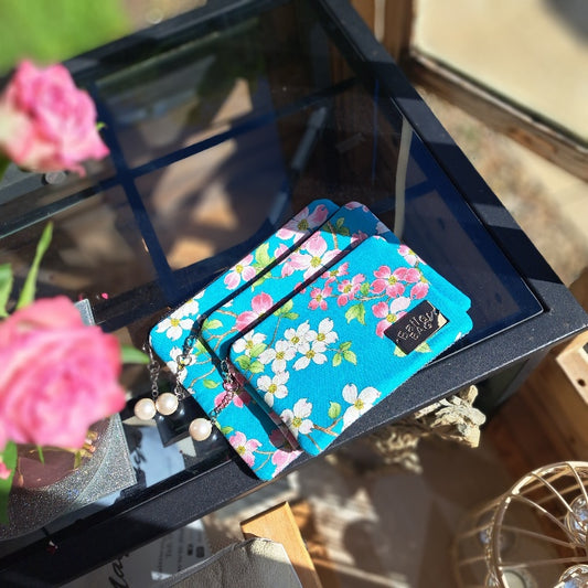 Hand made spring flowers accessory bags