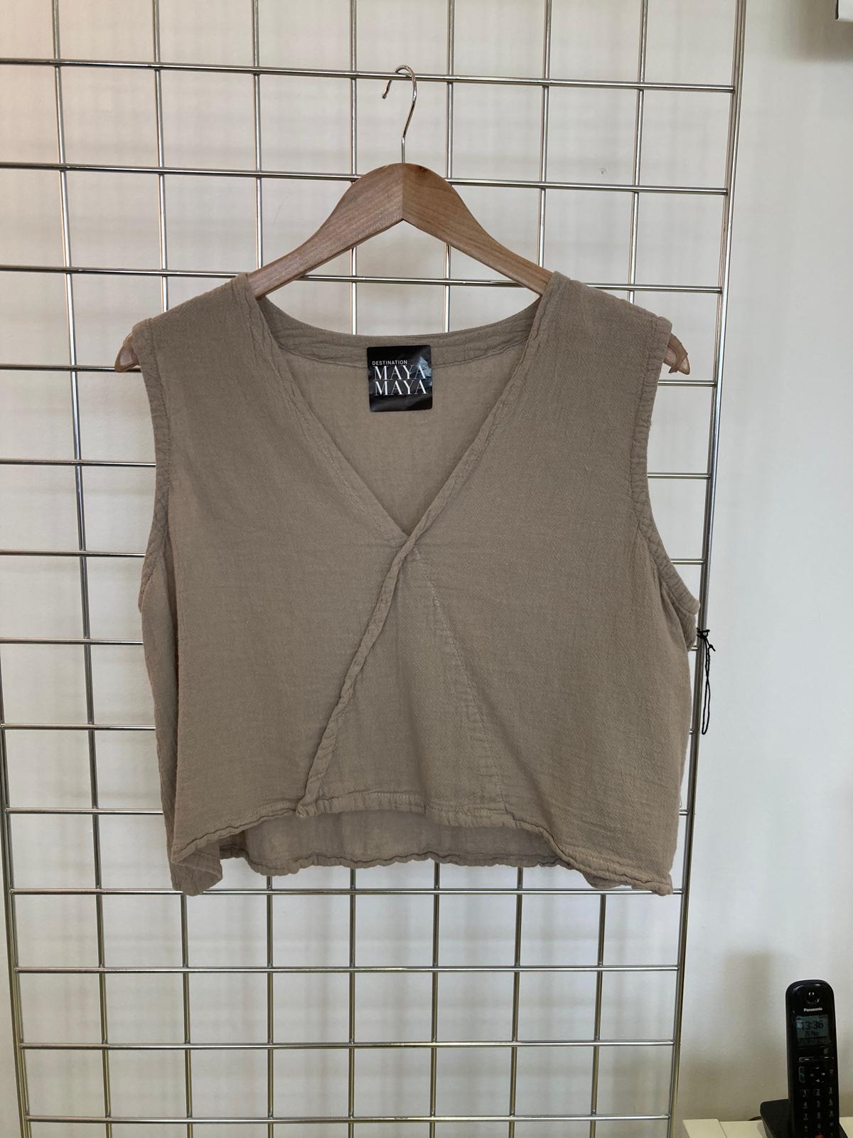 V neck cotton top - Maya Maya Ltd