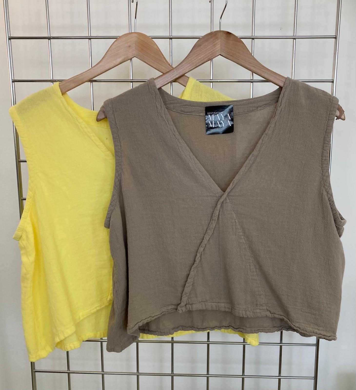 V neck cotton top - Maya Maya Ltd