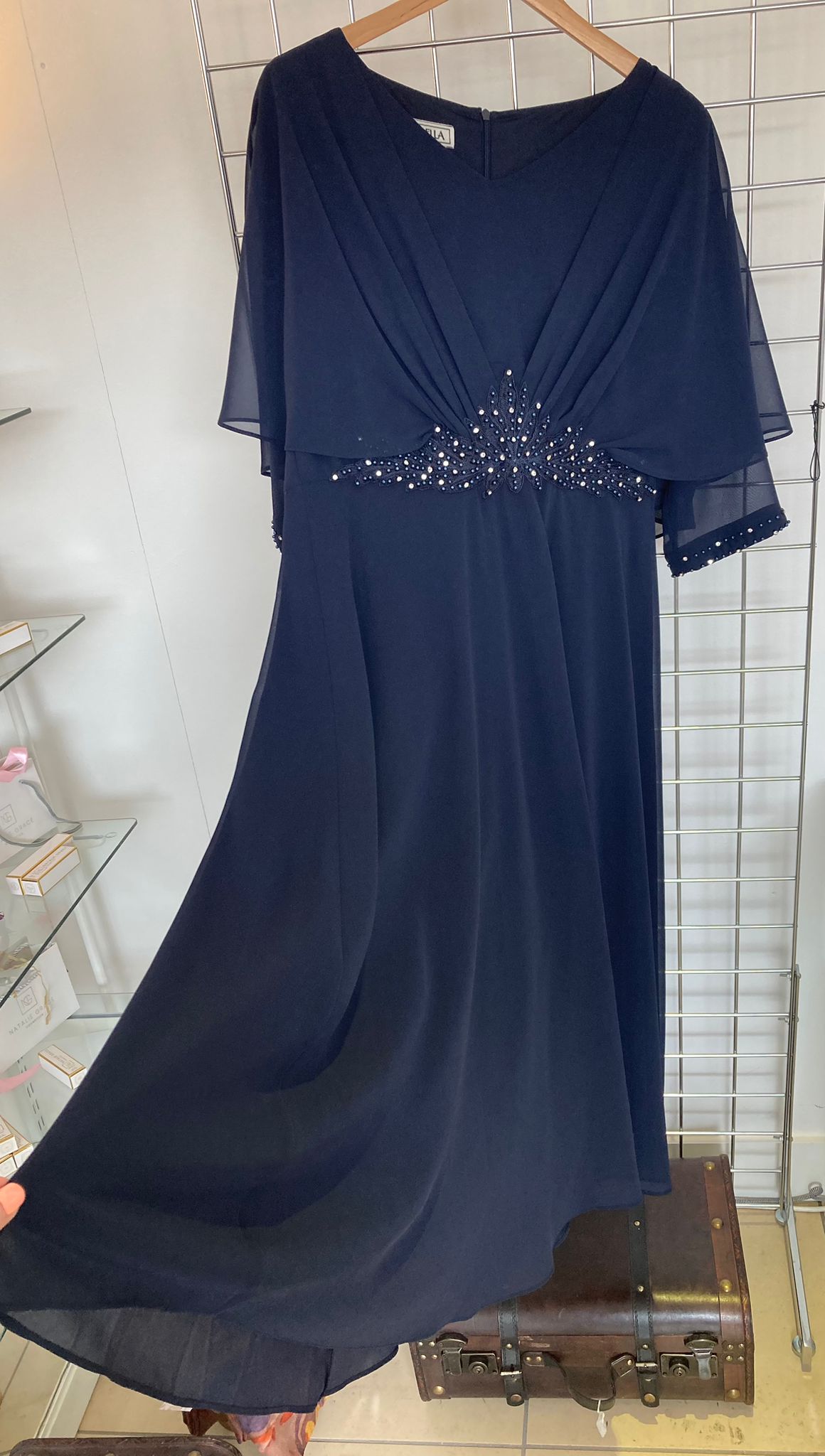 Lizabella navy event dress