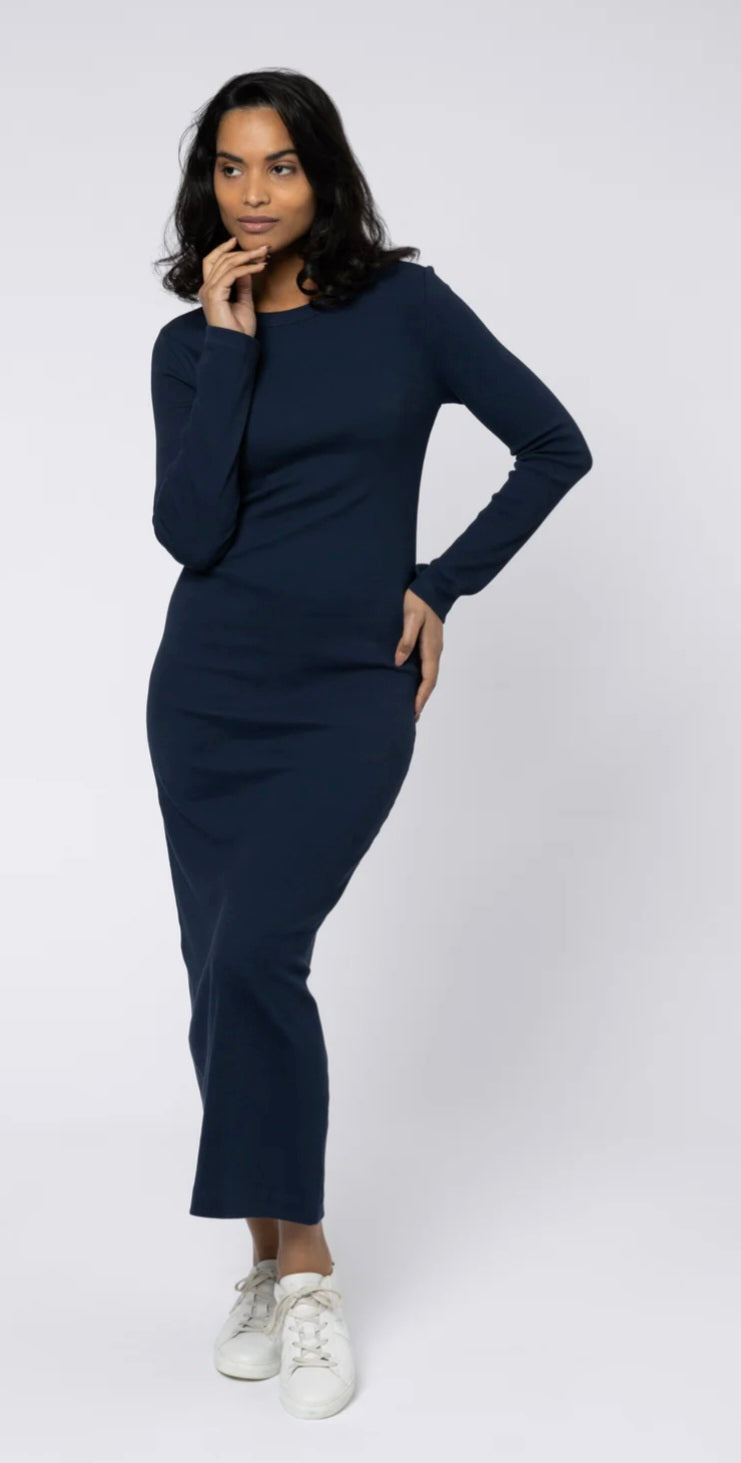 Long sleeved ribbed dress