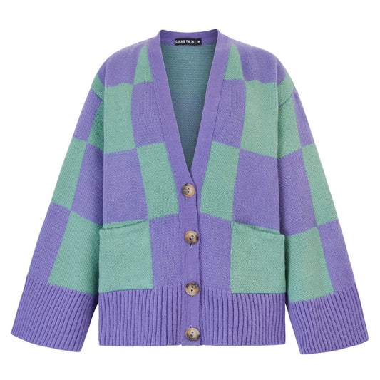 Chunky Cardi Green Purple