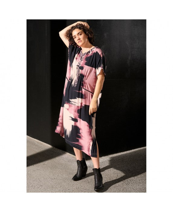 Pink Black relaxed fit dress - Maya Maya Ltd