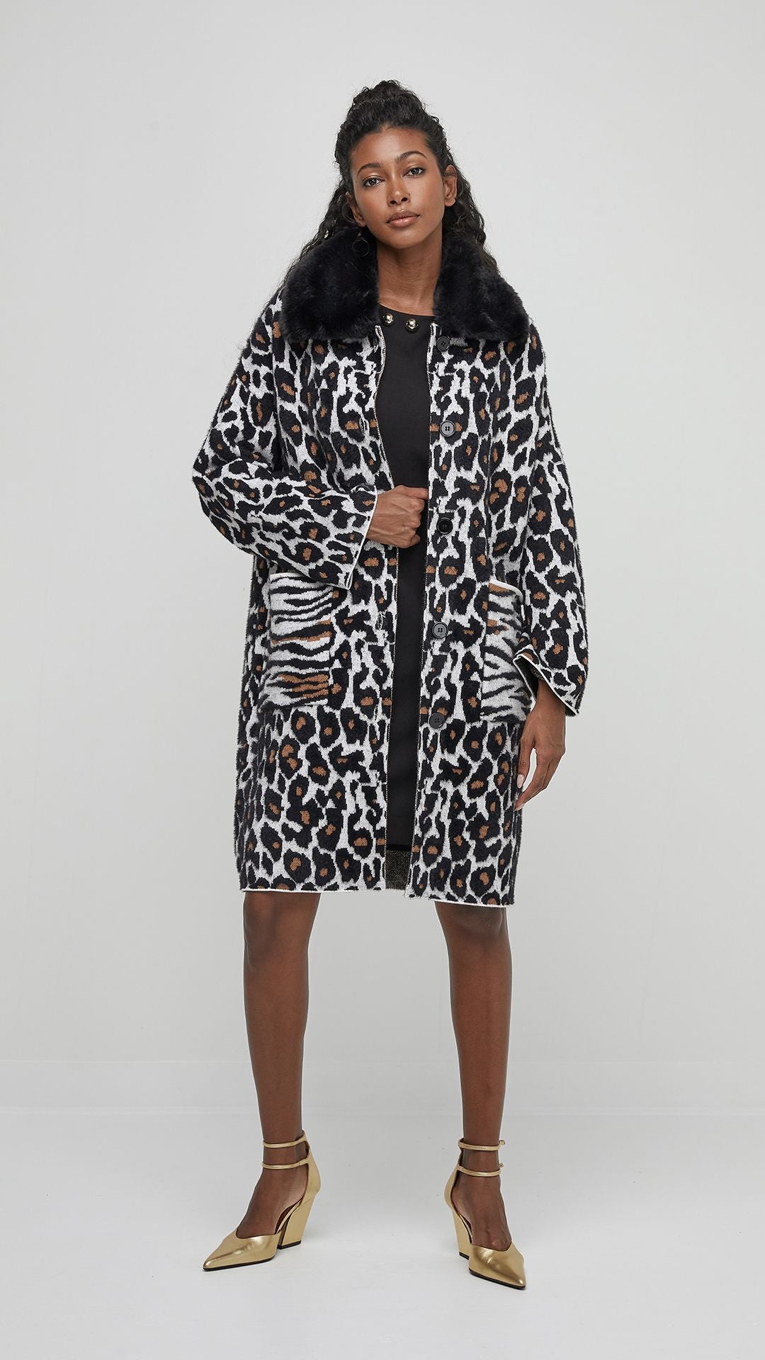 animal print cosy knit jacket - Maya Maya Ltd