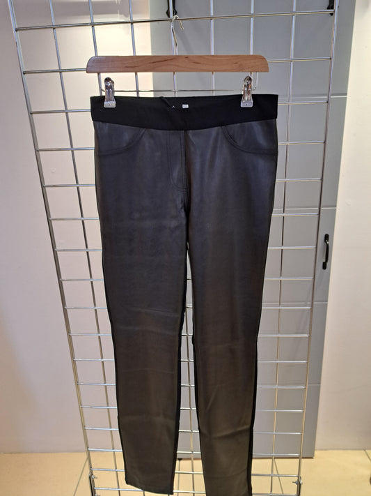 Pleather front pull on pants - Maya Maya Ltd