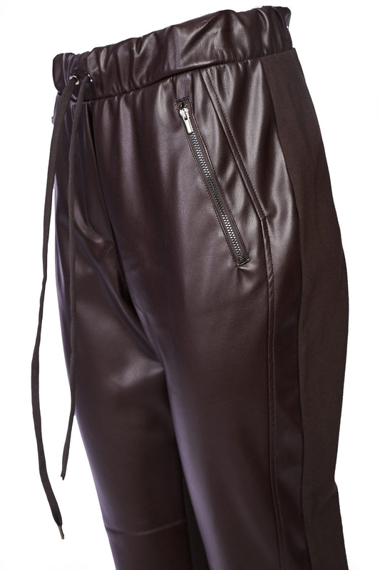 Naya pleather/jersey trousers - Maya Maya Ltd