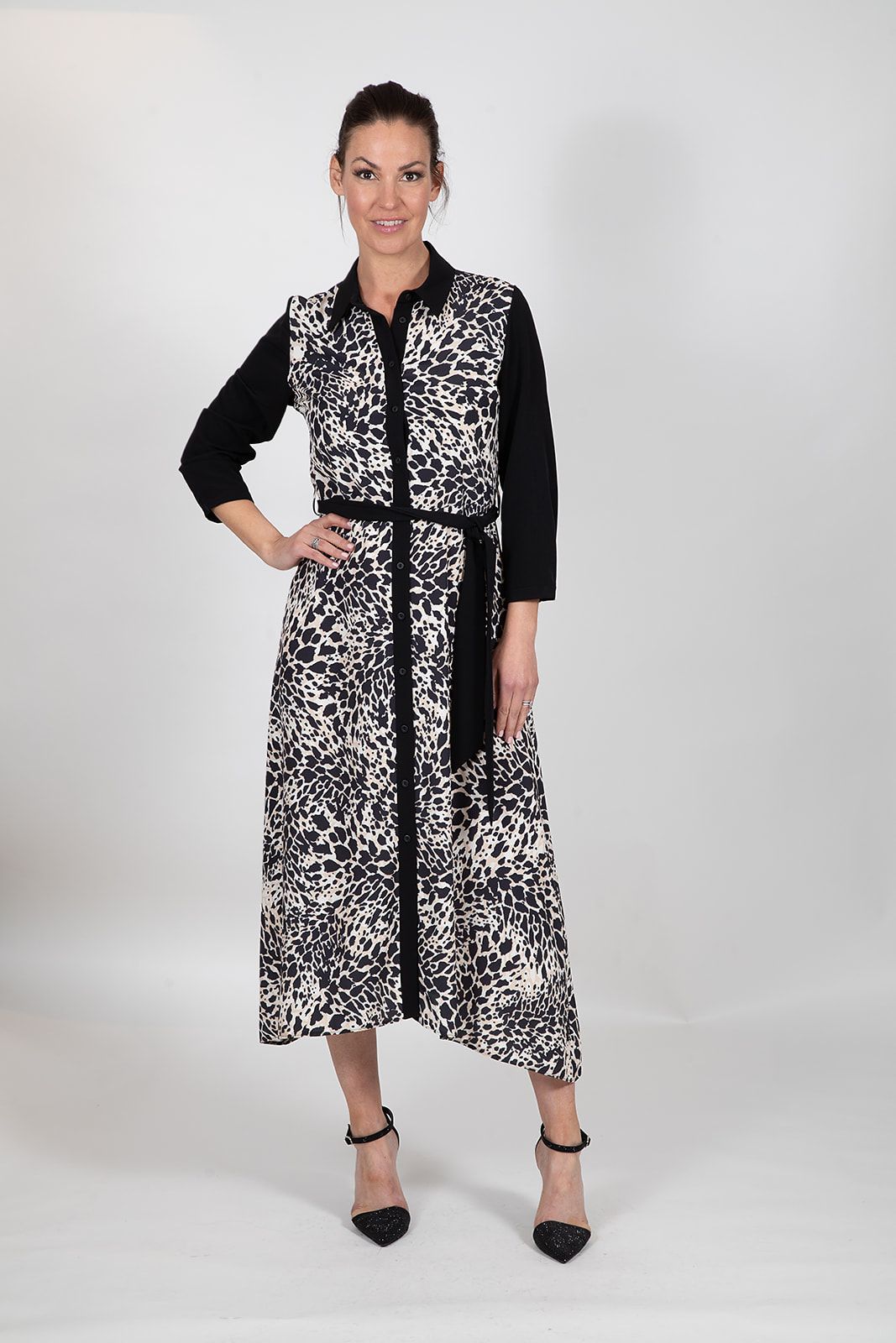 Animal print shirt style Dress - Maya Maya Ltd